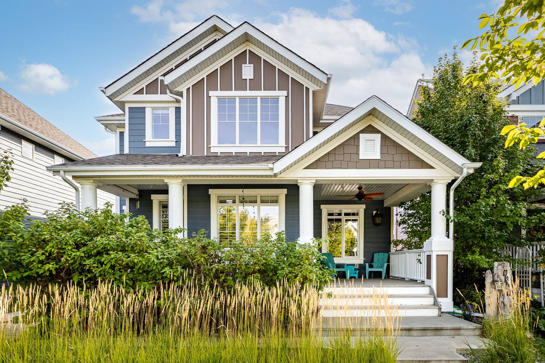 A post-war bungalow on a residential Edmonton street in winter